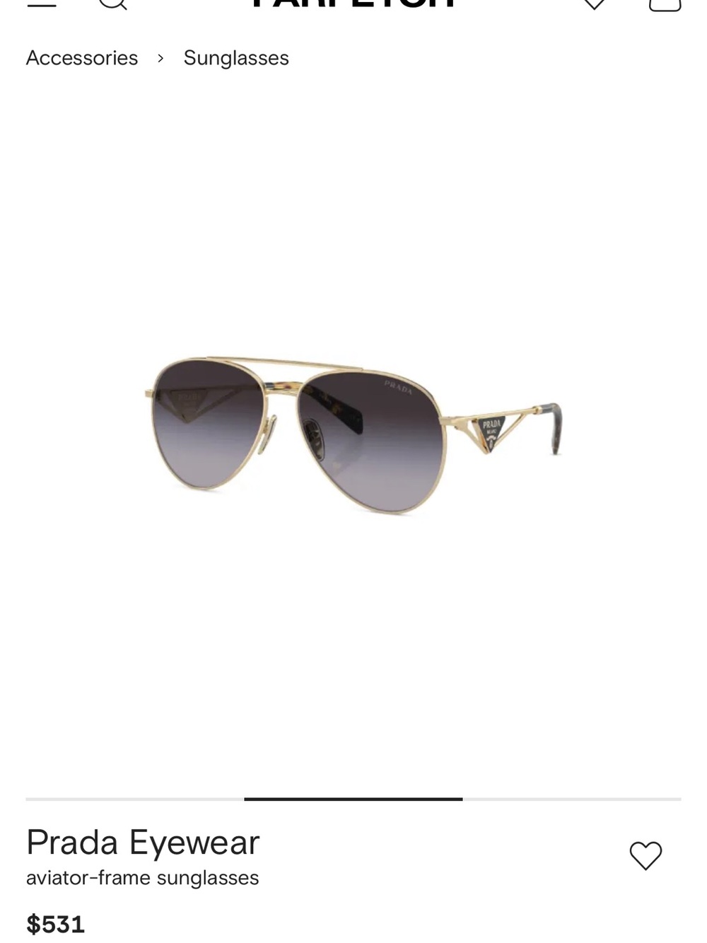 Prada Gold Aviator Sunglasses with Gradient Gray Lenses